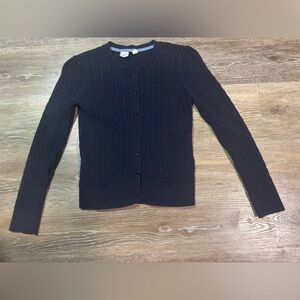 Gap Kids Uniform Navy Cable knit Cardigan Sweater Girls Size Medium